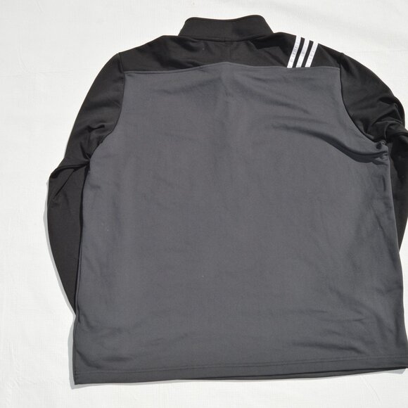 Adidas 3-Stripes Core 1/4 Zip Men's Sweatshirt - Carbon/Black Size XL (New) - Picture 7 of 11